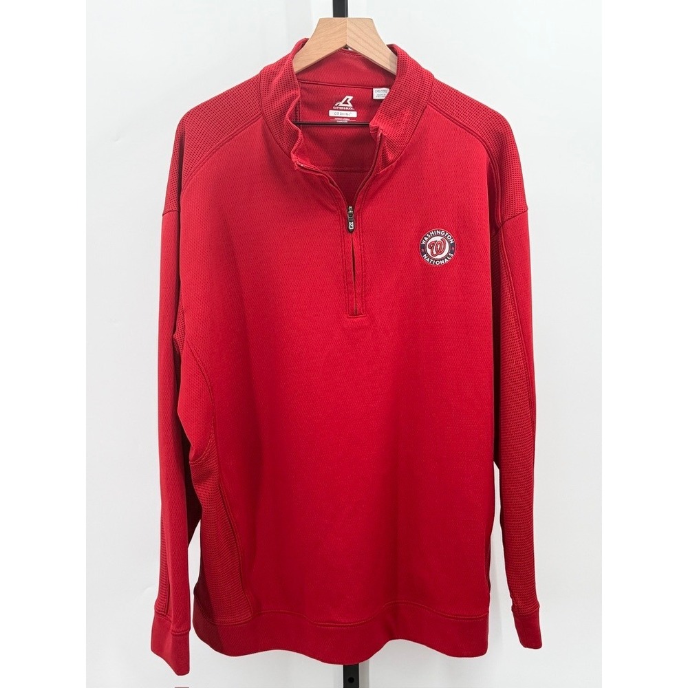 Cutter & Buck Washington Nationals Quarter Zip Pullover Golf Moisture Wicking